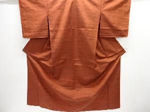 未使用品　変わり横段織り出し手織り紬単衣着物